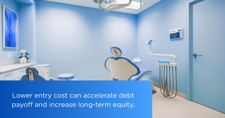 Lower entry cost for Rural Dental Practice